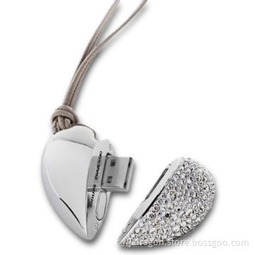Heart-shaped Jewelry USB Flash Drive with UDP High-speed Chips and 10-year Data Retention